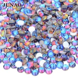 JUNAO 100Gross SS6 SS10 SS12 SS16 SS20 SS30 AB Color Glass Rhinestones Bulk Non Hotfix Flatback Strass DIY Nail Crystal Stones