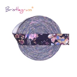 BRISTLEGRASS 2 5 10 Yard 5/8" 15mm Rainbow Rose Flower Floral Print Fold Over Elastic FOE Spandex Band Tape Hair Tie Sewing Trim