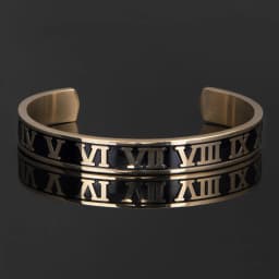 New Design Cuff Bracelet Bangle Stainless Steel Bracelet Enamel Carving Roman Numeral Couple Roman Bangle For Men Women Jewelry