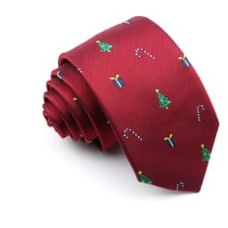 Christmas Ties For Men Red Green Blue Printed Festival Theme Party Gift Xmas Tree Santa Snowflake Slim Necktie For Man Accessori