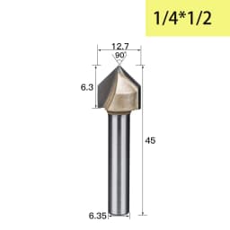Tideway 90 Degrees V-type Woodworking Milling Cutter Carbide CNC Router Bit V Groove for Wood MDF Cutting Slotting Engraving