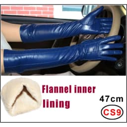 High-end Long Leather Gloves Women's,Leather Sleeve Arm Covers, Winter Warm Thick and Thin Driving Touch Screen Sheepskin Gloves