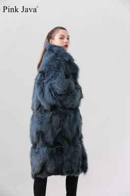 Ppink java QC19036 real fur coat women winter fashion jacket long coat real fox fur fur coat new available hot sale