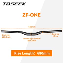 TOSEEK ZF-ONE Mtb Carbon Handlebar Bicycle Handlebar 31.8*580-720/740/760mm Matt Black Handlebars For Mountain Bike Accessories