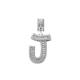 JINAO 2021 NEW Baguette Rectangular Zircon Letters Pendant High Quality Iced Out Charm AAA+CZ Necklace With 4mm Tennis Chain