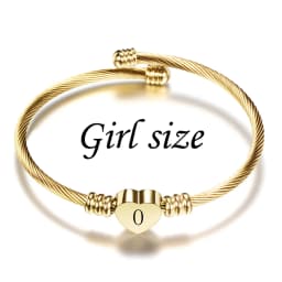Lovely Kids Initial Bracelets Stainless Steel Tiny Letter Personalized Gift For Baby Gold Color Heart Custom Bangles Handmade Gi