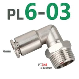 PL brass nickel-plated metal pneumatic connector 1/8" 1/4" 3/8" 1/2" external thread hose air compressor high pressure connector