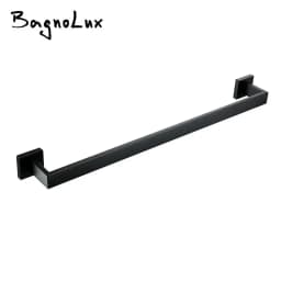 Bathroom Hardware Black Wall Mounted Bath Towel Holder Bathroom Towel Racks Clothes Hanger For Hotel Home In Matte Black