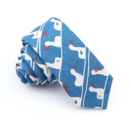 High Quality Cute Linen Cartoon Tie For Men Cat Polar Bear Watermelon Waves Printed Funny Gift Animal Narrow Striped Slim Cravat