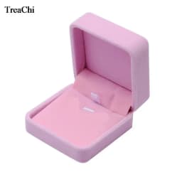 Elegant Pink Velvet Jewelry Box Ring Box Wedding Earrings Necklace Bracelet Storage Organizer Gift Set Box