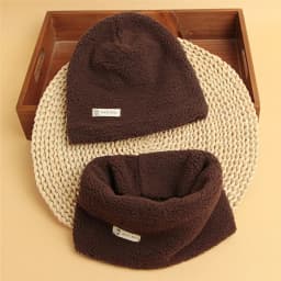 Autumn Winter Cotton Knit Children's Hat Collar 2 Set Boys and Girls Hats Set Baby Solid Color Scarf Cap two-piece