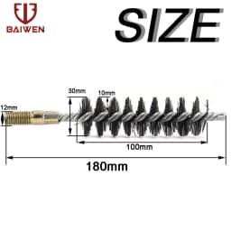 1pc Steel Wire Pipe Tube Brush Cleaning Tools Water Pipe M12 Steel Wire Pipe Tube Sweep Cleaning Chimney Hand Tools 18-75mm