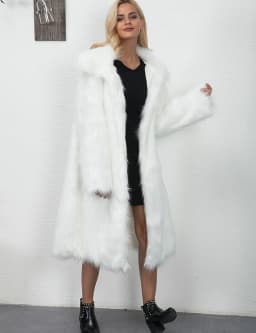 Winter Women Faux Fox Fur Long Coat Thick Full Sleeve Fluffy Luxury Fur Jacket Elegant Mujer Bontjas Warm Furry Shaggy Outerwear