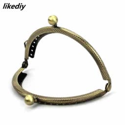 1 Piece 8.5 CM Size Double Bead Semicircular Metal Purse Frame Kiss Clasp Clutch DIY Bag Accessory