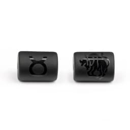 12 Zodiac Beads Charms Matte Black Onyx Constellation Beads Cylinder Pendant For DIY Making Jewelry Findings Bracelets Neckalces