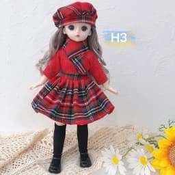 30 Cm 1/6 BJD Doll Winter Dress Set 23 Movable Joint Makeup Cute Girl Brown Eyes Doll with Fashionable New Skirt DIY Toy Gift