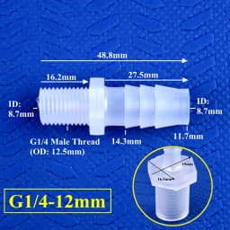5~200pcs G1/8 1/4 Thread To 2.8~12mm PP Pagoda Direct Connector Aquarium Tank Air Pump Adapter Irrigation System Pipe Hose Joint