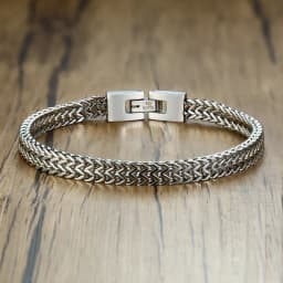 ZORCVENS 2024 New Double Rope Chain Mens Stainless Steel Bracelet Polish Color Punk Biker Pulseira Masculina Jewelry