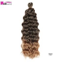 18-24 Inch Ocean Wave Crochet Braid Hair Hawaii Afro Curls Natural Synthetic Braiding Hair Extensions Pink 613 Hair Expo City