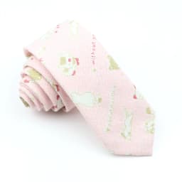 High Quality Cute Linen Cartoon Tie For Men Cat Polar Bear Watermelon Waves Printed Funny Gift Animal Narrow Striped Slim Cravat