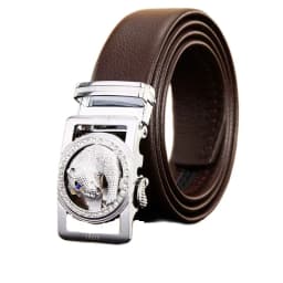 2020 new designer belts men high quality luxury fiber leather big size 140 cm 150 160 automatic buckle wolf 170 180 plus brown