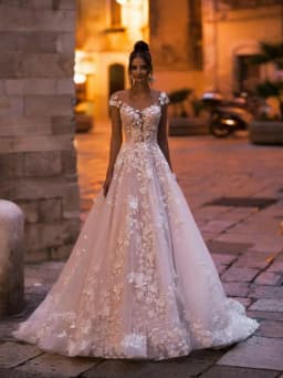 LORIE Bohemia Wedding Dresses Light Pink V-Neck 3D Flower Appliques Lace Bridal Gowns Button Beach Boho Wedding Dress customized