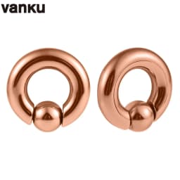 Vanku 2pcs Stainless Steel Ear Piercing Weights Stretcher Expander Ear Gauge Round Ball Closure Nose Septum Ring Jewelry