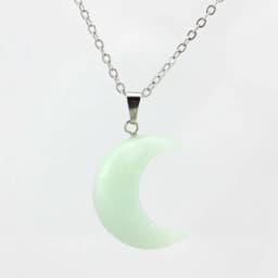 Natural Crystal Stone Crescent Moon Pendant Healing Crystals Quartz Reiki Labradorite Earrings Pendant Necklace For Women Girls