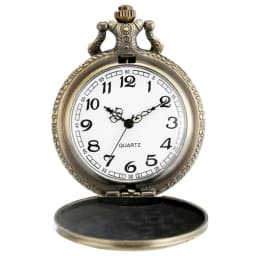 Antique Retro Bronze Hells Bell Quartz Pocket Watch Necklace Pendant Chain Pocket Clock for Men Women Souvenir Gifts