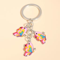Cute Keychain Colorful Butterfly Key Ring Enamel Flying Animals Key Chains For Women Girls Handbag Accessorie Handmade Jewelry