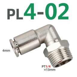 PL brass nickel-plated metal pneumatic connector 1/8" 1/4" 3/8" 1/2" external thread hose air compressor high pressure connector