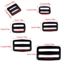 5pcs/set Plastic Webbing Tri-ring Adjust Buckle Curve Slider Tri-Glide Dog Collar Harness Backpack Strap
