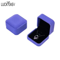 1 PC High Quality Storage Presentation Necklace Pendant Jewelry Box Velvet Case Earrings Plastic Display Box 12 Colors