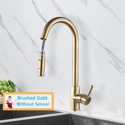 Rozin Smart Touch Kitchen Faucet Brushed Gold Pull Out Sensor Faucets Black/Nickel 360 Rotation Crane 2 Outlet Water Mixer Taps