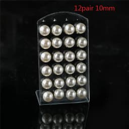 12Pairs Colorful White Imitation Pearl Stud Earrings For Women Ear Jewelry Round Ball Earring 4 6 8 10mm