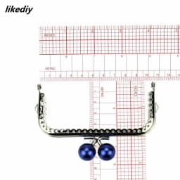 1 Piece 10.5 CM Candy Pearl Head Square Silver Metal Purse Frame Kiss Clasp Lace DIY Bag Accessories