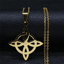 Stainless Steel Witchcraft Witch's Celtic Knot Geometry Necklace Men/Women Wicca Necklaces Witch Jewelry nudo de bruja N4273