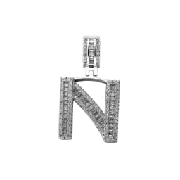 JINAO 2021 NEW Baguette Rectangular Zircon Letters Pendant High Quality Iced Out Charm AAA+CZ Necklace With 4mm Tennis Chain