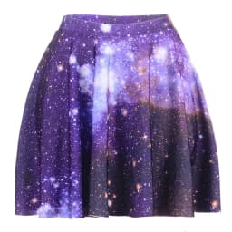 Women's Blue Starry Sky Galaxy Printed Cheering Squad Tutu Skater, Mini Pleated Skirt, Sexy Girl, New Summer
