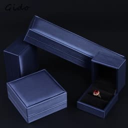 New Satin cloth jewelry box Gold PU Leather Ring Box Bracelet Necklace Box Pendant Gift Box For Jewelry Wedding Gift Box