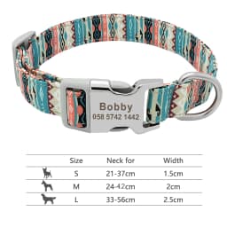 Personalized Nylon Dog Collar Customized Pet Collar Engraved ID Tag Nameplate Buckle for Small Medium Large Dogs Pitbull Pug