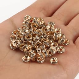 50pcs Brass Crystal Rhinestone Spacer Beads 4/6/8mm Gold Silver AB Color Rondelle Jewelry Makings Findings Bracelet Accessories