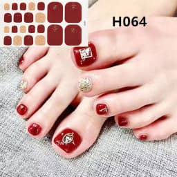 22Tips/Sheet Nail Sticker Adhesive Toenail Art Polish Tips French Glitter Sequins Nail Wraps Strips Easy Toenail Sticker