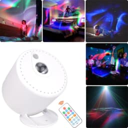 ESHINY RGB LED Rechargeable Battery Aurora Star Sky Light Laser Projector Motive Disco USB DJ Night Kids Stage Bedroom B222N8