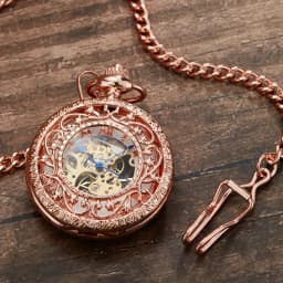 2026 Mechanical Pocket Watch Steampunk Pendent Chains Gold Skeleton Hand-winding Fob Watch Men Women Xmas gifts