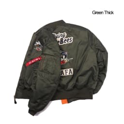 2025 USAFA WW2 Flying Bumble Bees Patch Embroidered Bomber Jacket Men Air Force Pilot Flight Winter Coat Warm Padded Outwear