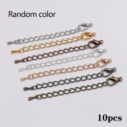 10/20pcs/lot 50 70mm Metal Extended Extension Tail Chain Lobster Clasps Connector For DIY Jewelry Bracelet Necklace Wholesale