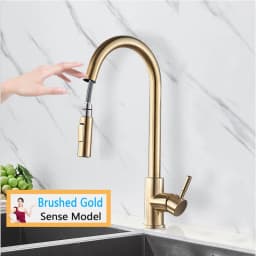 Rozin Smart Touch Kitchen Faucet Brushed Gold Pull Out Sensor Faucets Black/Nickel 360 Rotation Crane 2 Outlet Water Mixer Taps