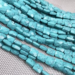Natural Stone Crystal Agate Beaded Rectangle Faceted Turquoises Scattered Beads for Jewelry Making DIY Necklace Bracelet Gift