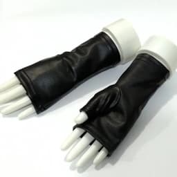Half-finger leather lace, soft and warm in autumn and winter, plus velvet fingerless short leather gloves, non-slip driving S91